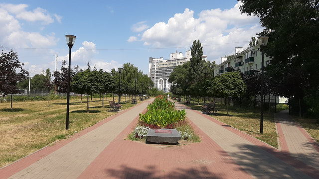 Аллея в Парке Патриотов, снимок 26 июля 2021 года